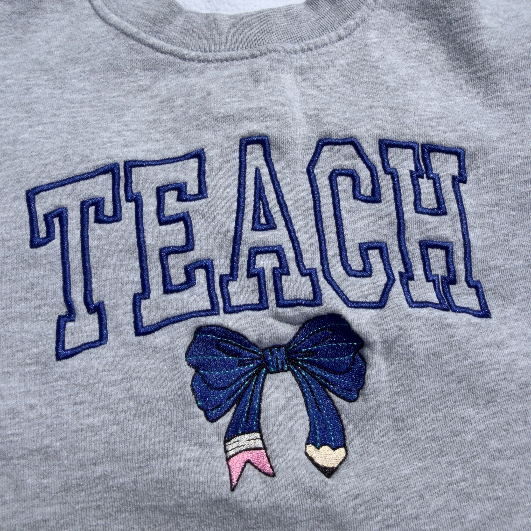 Teacher Pencil Bow Sweatshirt