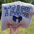 Teacher Pencil Bow Sweatshirt