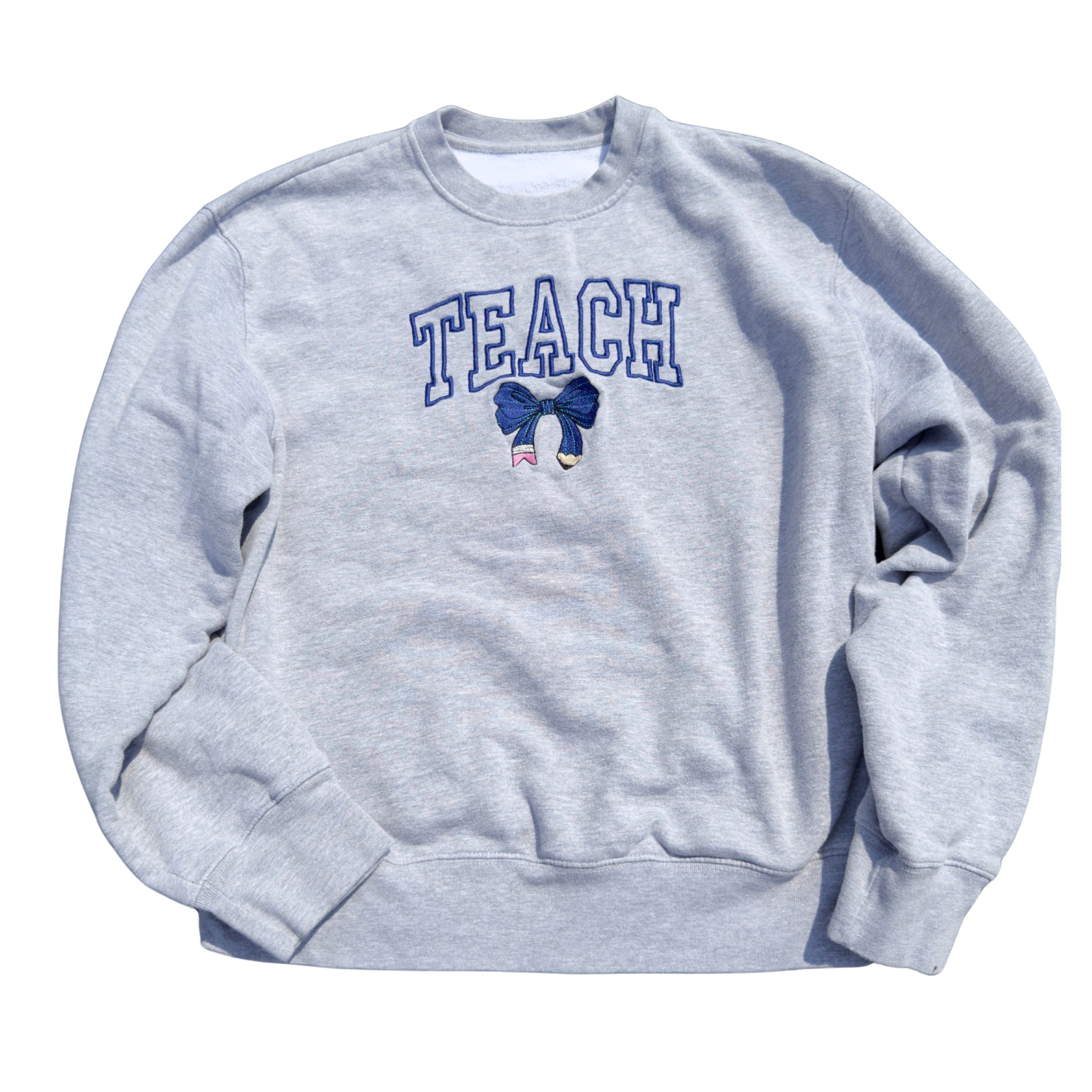 Teacher Pencil Bow Sweatshirt